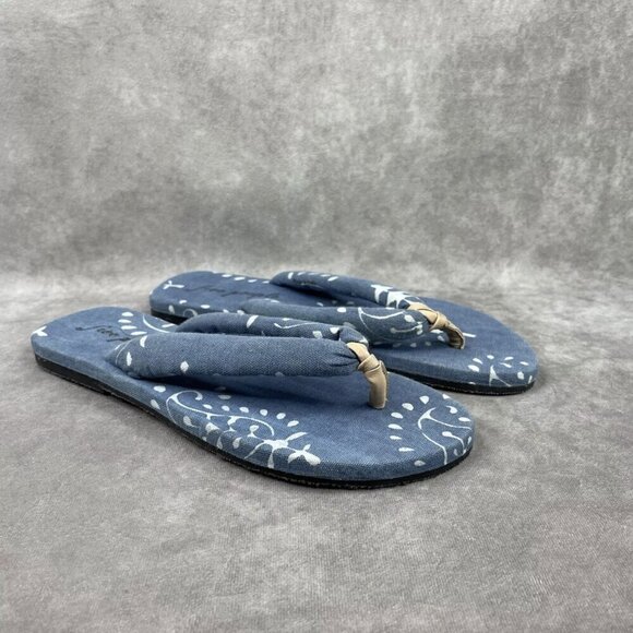 Free People ES Verdra Cotton Thong Sandals In Azure Denim Blue Size 40 US 10 - Picture 3 of 11